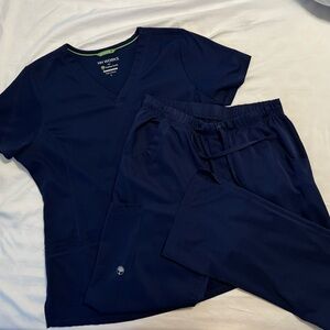 Healing Hands Navy Blue Scrub Set